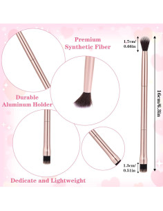 Set de 6 Brochas de Maquillaje para Ojos Oro Rosa 2 en 1 2
