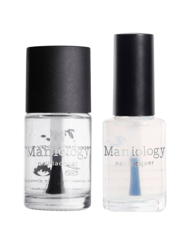 Set de Esmaltes Transparentes Maniology 2x13ml - Top Coat Sin Manchas y Aqua Topper