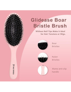 Cepillo Desenredador EAGLE FORTRESS Cerdas de Jabalí Rosa 2