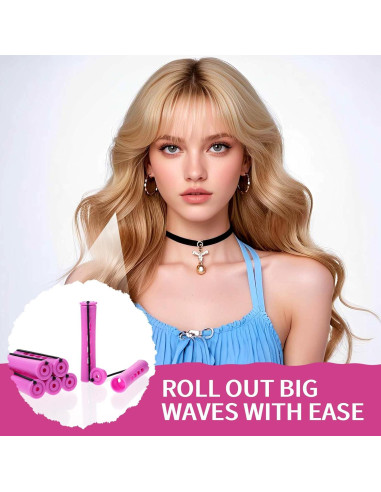 Juego de 30 Rulos Sin Calor Rosa JJUNW para Cabello