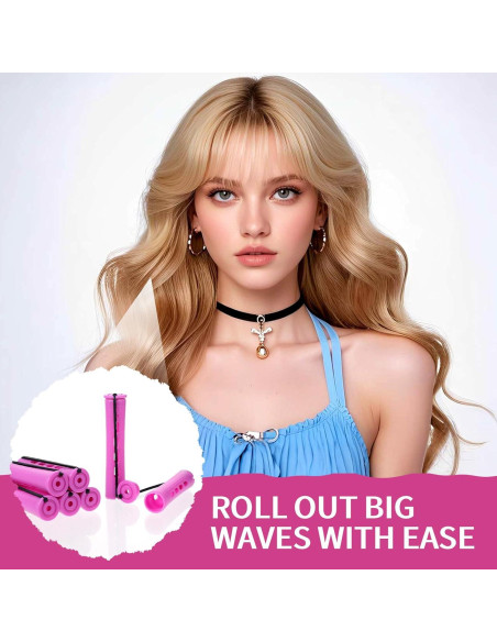 Juego de 30 Rulos Sin Calor Rosa JJUNW para Cabello