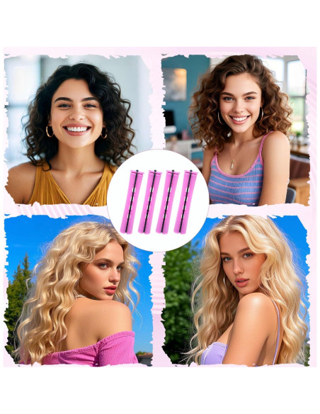 Juego de 30 Rulos Sin Calor Rosa JJUNW para Cabello