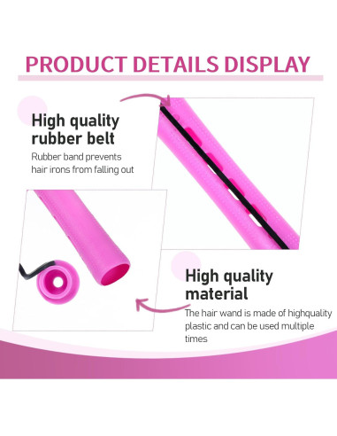 Juego de 30 Rulos Sin Calor Rosa JJUNW para Cabello