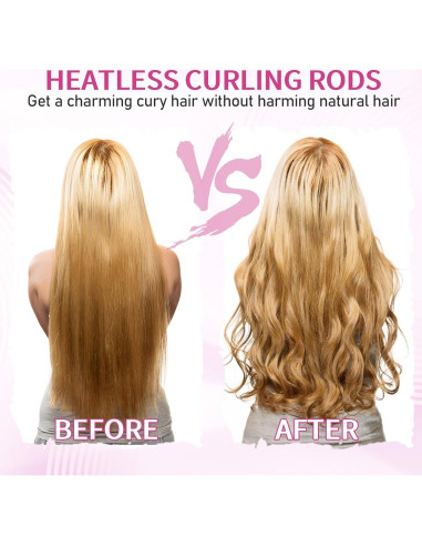 Juego de 30 Rulos Sin Calor Rosa JJUNW para Cabello