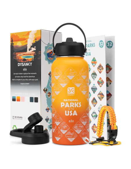 Botella de Agua Aislada DYSANKY 32 oz Acero Inoxidable Amarillo