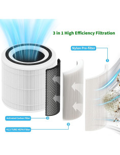 Filtro de Reemplazo HEPA H13 2 Unidades ASODME Core 300 2