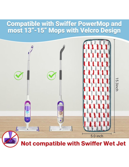 Paños de Mopa Reutilizables Dovesail para Swiffer PowerMop - 5 Piezas