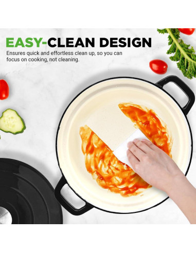 Horno Holandés Eléctrico NutriChef 6L 1500W con Tapa Inoxidable