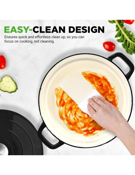 Horno Holandés Eléctrico NutriChef 6L 1500W con Tapa Inoxidable