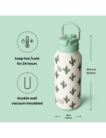 Botella de Agua Aislada 0.95L Acero Inoxidable BOTELLA BOTELLA Botella de Agua Aislada 0.95L Acero Inoxidable BOTELLA BOTELLA