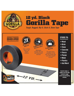 Cinta Ducto Gorilla Negra 48mm x 11m - Paquete de 6 2