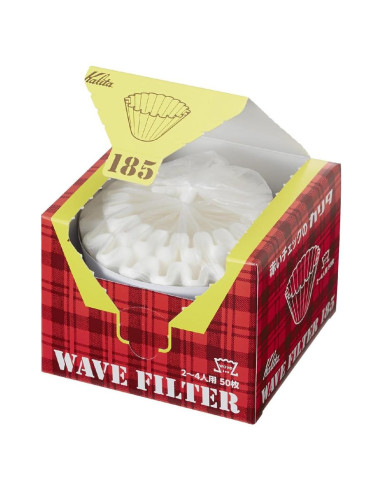 Filtros de café Kalita Wave 185, Blanco, 50 Hojas, 2-4 Personas