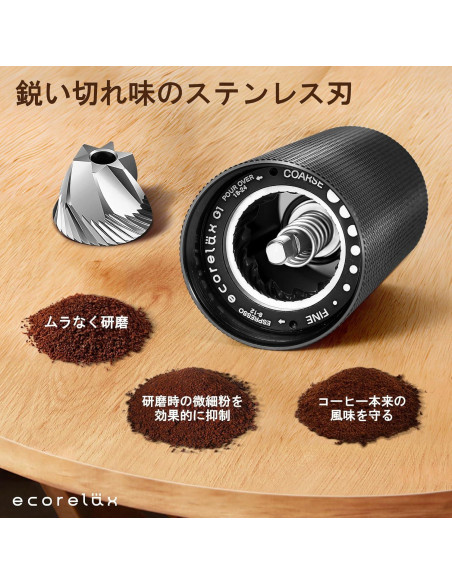 Molinillo de Café Manual ECORELAX - Acero Inoxidable, 0.52 kg Molinillo de Café Manual ECORELAX - Acero Inoxidable, 0.52 kg
