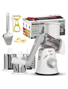 Rallador de Queso Rotatorio Eclimia con 3 Cuchillas y Cuchillo