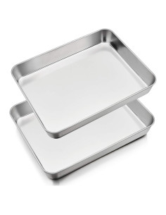 Sartén Rectangular P&P CHEF Acero Inoxidable 31.2 cm - 2 Piezas
