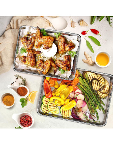 Juego de bandejas para hornear Yuiicaov 3 piezas 30.5-44.5 cm