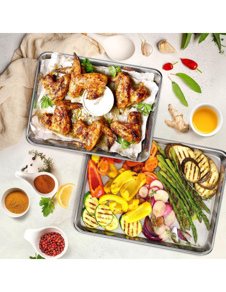 Juego de bandejas para hornear Yuiicaov 3 piezas 30.5-44.5 cm