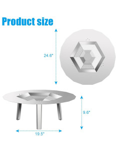 Deflector de Calor LS'BABQ para Fogata 49.5 cm Acero Inoxidable 2