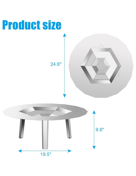 Deflector de Calor LS'BABQ para Fogata 49.5 cm Acero Inoxidable
