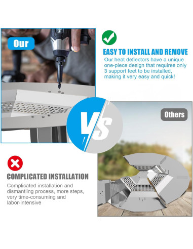 Deflector de Calor LS'BABQ para Fogata 49.5 cm Acero Inoxidable