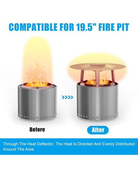Deflector de Calor LS'BABQ para Fogata 49.5 cm Acero Inoxidable