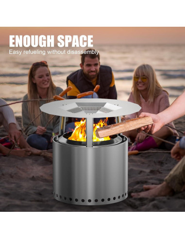 Deflector de Calor LS'BABQ para Fogata 49.5 cm Acero Inoxidable