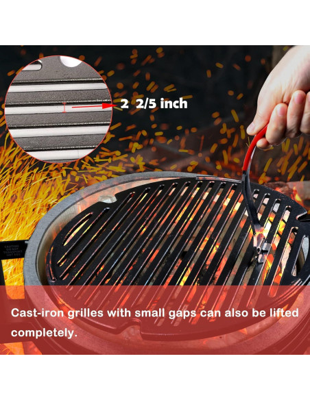 Elevador de Parrilla Vankey de Acero al Carbono para Kamado