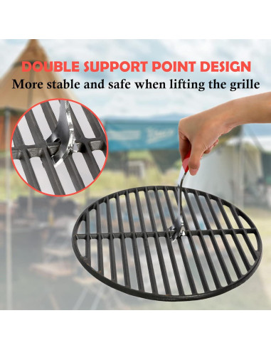 Elevador de Parrilla Vankey de Acero al Carbono para Kamado