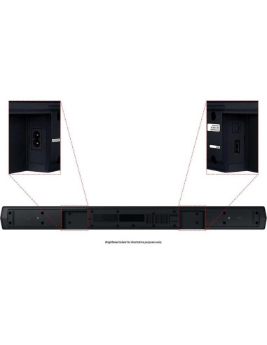 Barra de Sonido Samsung 2.1Ch 210W con Subwoofer Inalámbrico HW-C43M