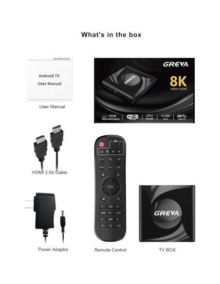 Caja Android TV GREVA 8K PRO13-8K-32 4GB RAM 32GB ROM