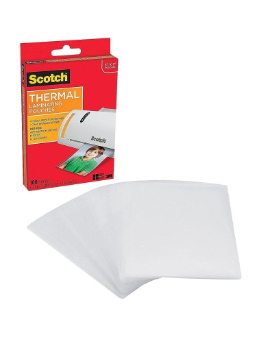 Bolsas de Laminado Térmico Scotch 5x18 cm, 5 Mil, Transparente 100/Pk