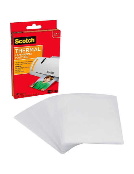 Bolsas de Laminado Térmico Scotch 5x18 cm, 5 Mil, Transparente 100/Pk