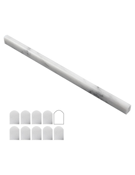 Azulejo de Mármol Carrara Lovdeco 1.27x30.48 cm 10 Pcs Azulejo de Mármol Carrara Lovdeco 1.27x30.48 cm 10 Pcs