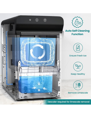 Máquina de Hielo Gevi GIMN-1000B de Encimera - Hielo de Pellets