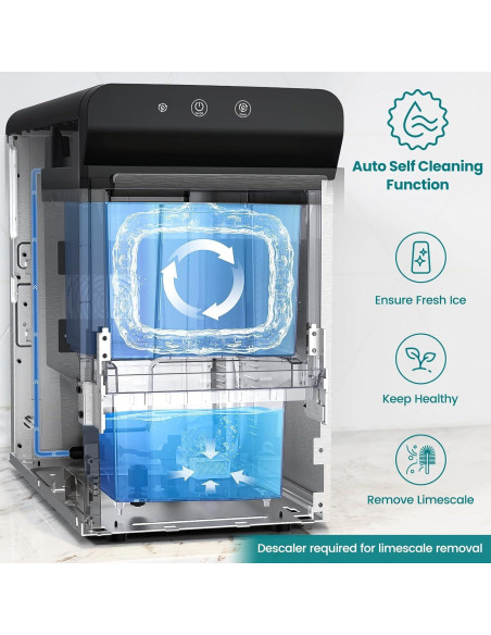 Máquina de Hielo Gevi GIMN-1000B de Encimera - Hielo de Pellets