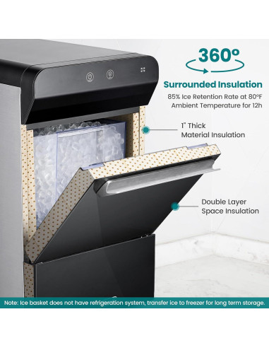 Máquina de Hielo Gevi GIMN-1000B de Encimera - Hielo de Pellets