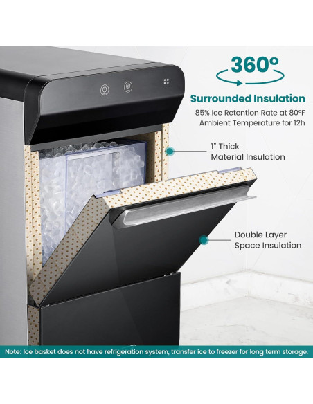 Máquina de Hielo Gevi GIMN-1000B de Encimera - Hielo de Pellets