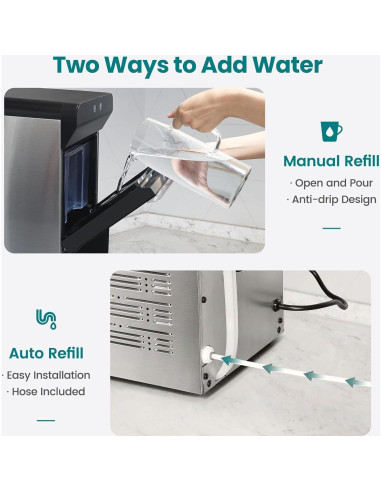 Máquina de Hielo Gevi GIMN-1000B de Encimera - Hielo de Pellets