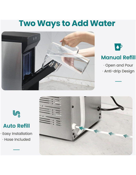 Máquina de Hielo Gevi GIMN-1000B de Encimera - Hielo de Pellets