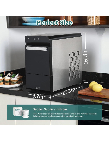 Máquina de Hielo Gevi GIMN-1000B de Encimera - Hielo de Pellets