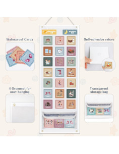 Horario Visual para Niños Joyreal con 135 Tarjetas Boho 2