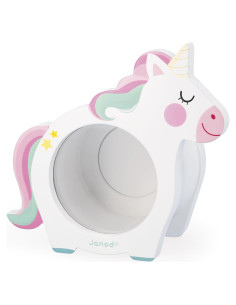 Alcancía de Unicornio Janod - Madera FSC - 18 x 17 cm