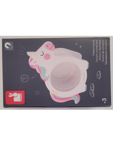 Alcancía de Unicornio Janod - Madera FSC - 18 x 17 cm