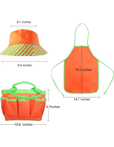 Juego de Jardinería para Niños Megawodar 10 Piezas con Sombrero