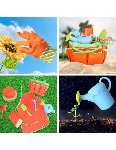 Juego de Jardinería para Niños Megawodar 10 Piezas con Sombrero