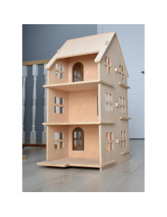 Casa de Muñecas de Madera Montessori 3 Pisos 6 Habitaciones 2