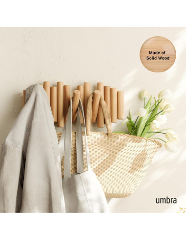 Gancho de Pared Umbra Picket 5 Ganchos Madera Natural