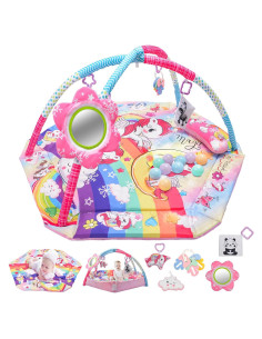 Alfombra de Juego Multifuncional BATTOP 8 en 1 Rosa