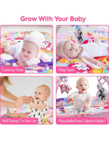 Alfombra de Juego Multifuncional BATTOP 8 en 1 Rosa