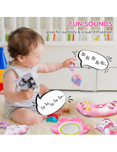 Alfombra de Juego Multifuncional BATTOP 8 en 1 Rosa